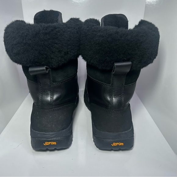 UGG Men’s Black Winter & Rain Boots with Waterproof Design, Leather, Wool NewCon - Picture 6 of 8